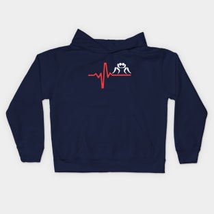 Wrestling Fan Heartbeat Kids Hoodie